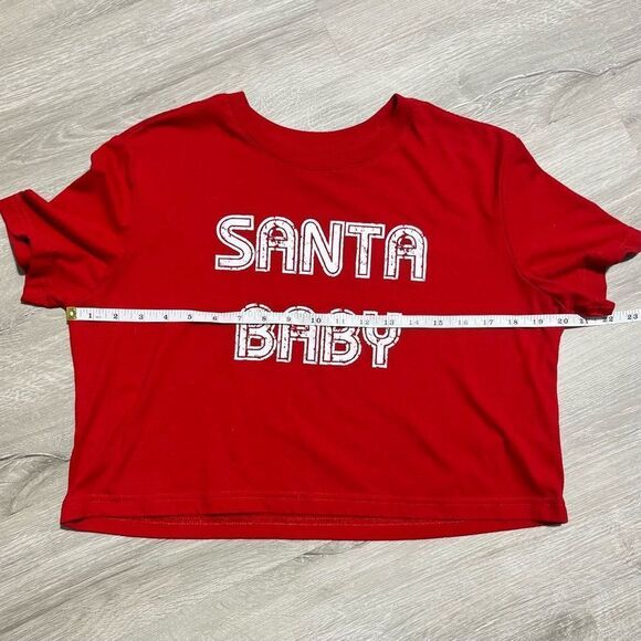 Colsie Santa Baby Crop Tee Size Medium Women’s - Picture 5 of 8